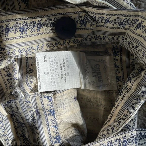 Guinness Cream and Blue Patterned Fabric overall skirt - Picture 3 of 4